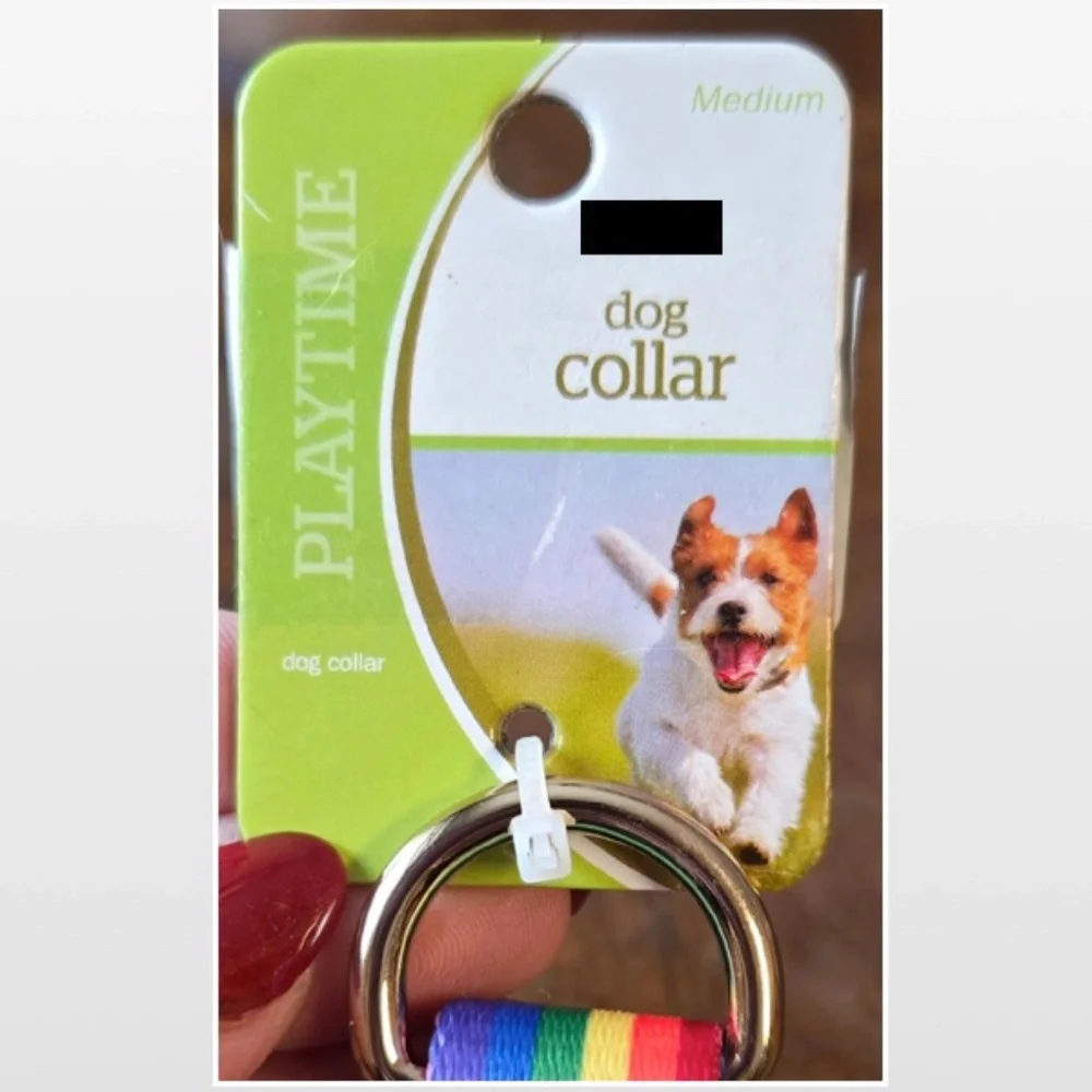 New Pet Dog Collar Adjustable Pet Animal Rainbow Pride NWT